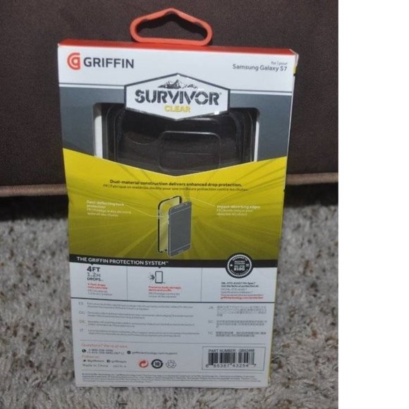 Samsung Galaxy S7 Phone Case Griffin Survivor Clear Shatter Scratch Resistant - Picture 3 of 3